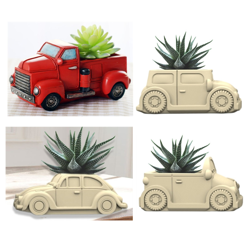 Echeveria Succulent - 3D araba etli bitki saksı reçine